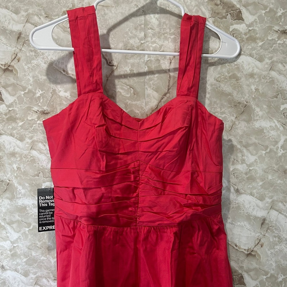 Express Coral Pink Dress Sweetheart Ruched Sleeveless Cocktail Party Women